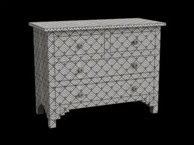 Black Bohemian Chest Of Drawers 3D model
