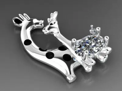 giraffe family 3D print model