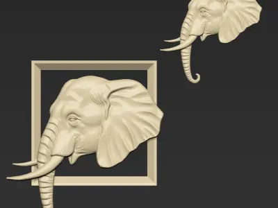 Elephant Head A64 3D print model