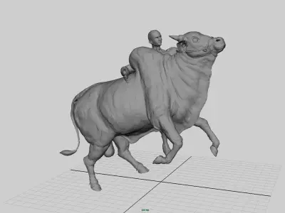 bull sculpture 3D model purchase