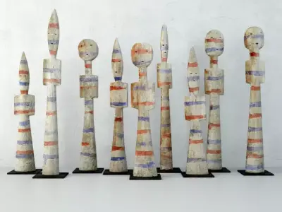 Burkina Faso Wood Figures 3D model