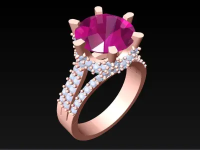 Diamond Ring - Womens Rings - N3804 3D print model