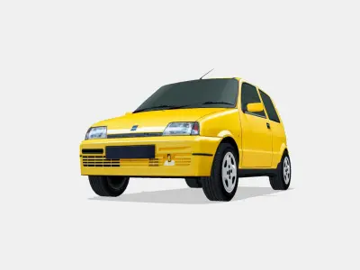 Fiat Cinquecento Sporting 1995 Low-poly 3D model