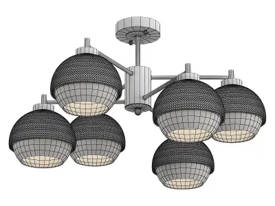 nocciola-70106-6 six light ceiling fixture gold 3D model