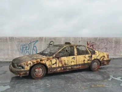 destroyed car 001 am165 3D model