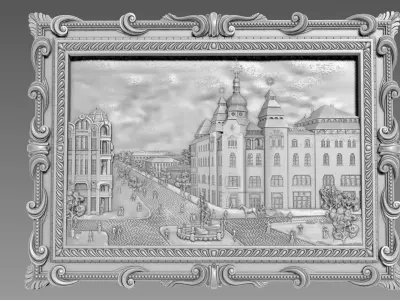 Grand Hotel Ukraine Dnipro 1914 Bas-relief 3D model