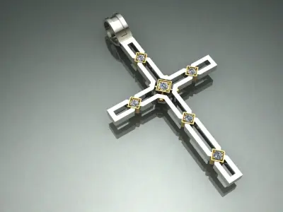 Cross with stones Printing Model  3D print model 3D print model