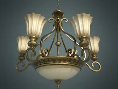 Classic Chandelier 01 - Game Ready Low-poly 3D model