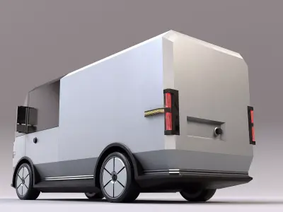 Futuristic Van Transporter Low-poly 3D model