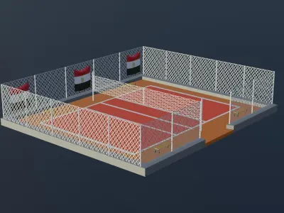Volleyball Stadium - Egypt Low-poly 3D model