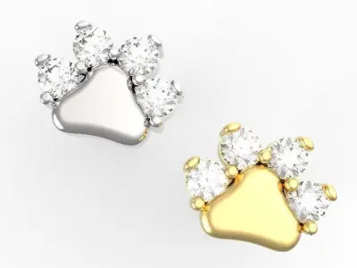 Paw earrings Studs earrings 3D print model