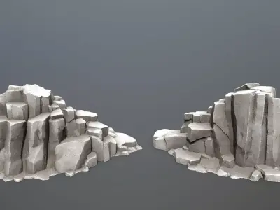 cliff rocks   Low-poly 3D model