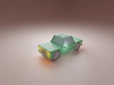 Low-Poly Car Set toy Low-poly 3D model