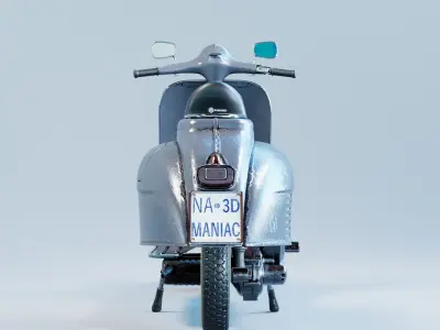 Vintage 1950s Vespa Low-poly 3D model