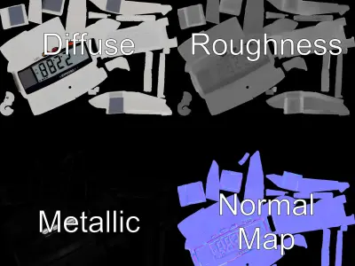 Digital Caliper HighDetail Model Pack for Precision Displays Low-poly 3D model