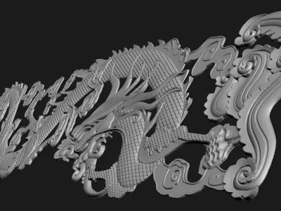 Dragon bas-relief 3D print model