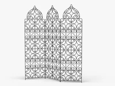 Moroccan Metal Folding Screen 3D model
