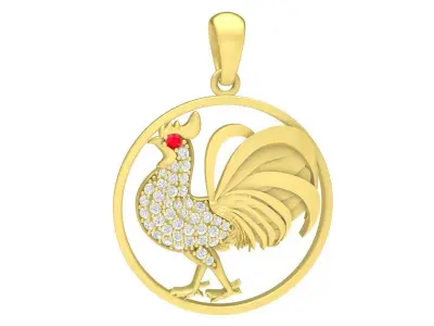 Lucky Feng Shui Rooster Pendant Jewelry 3D Model 3918 3D print model