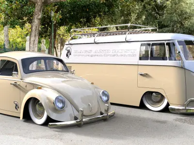 VW Split Screen Panel Van bus camper 3D model