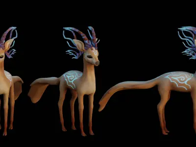 pretty mouse deer Low-poly 3D model