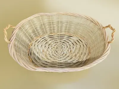 Modern Wicker Basket 3D model
