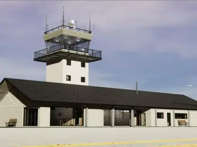  Airport Terminal Low-poly 3D model