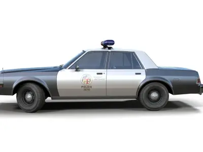 Dodge Diplomat 1980 police car Low-poly 3D model