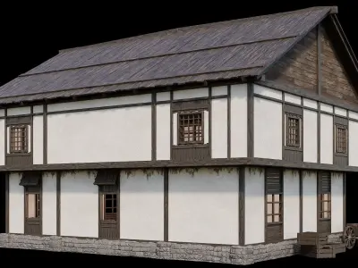 Medieval Village Pack 01 - 3 Assets - 4K Textures Game Ready Low-poly 3D model