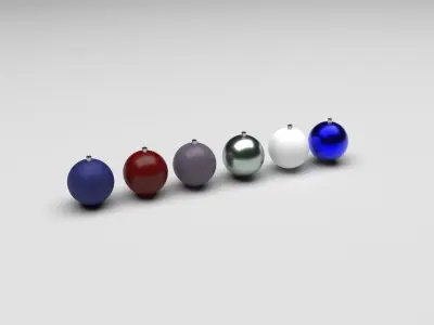 Mini Christmas Balls Set 3D model
