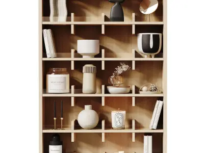 Shelf Oiled Oak Low-poly 3D model