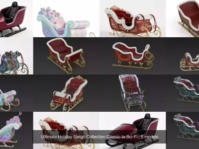 Ultimate Holiday Sleigh Collection Classic to Sci-Fi 3D Model Pack