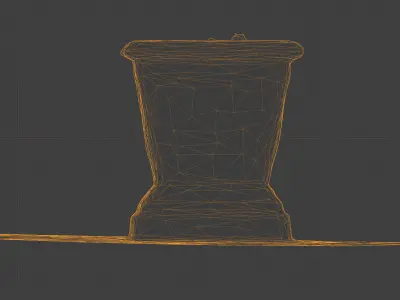 Photorealistic 3D scan of concrete empty planter Low-poly 3D model