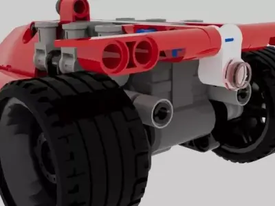 Lego-Style 3D Printable Toy Car Model Low-poly 3D model