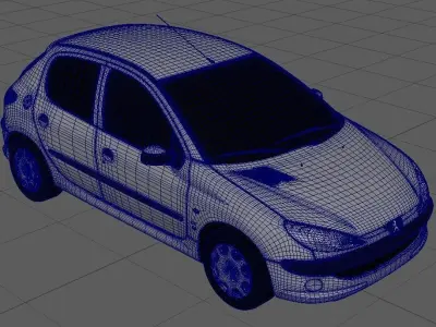 Peugeot 206 hatchback 5 door 3D model