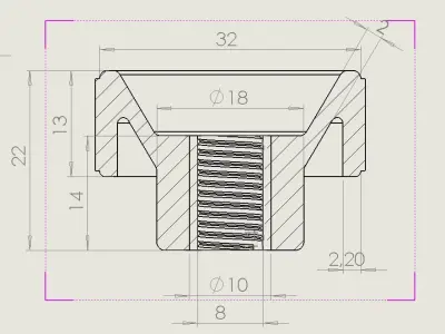 3D nuts M8 06014-11320824 Raendelschrauben Knurled model  3D print model