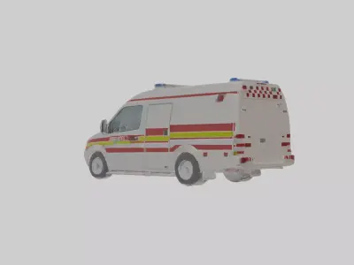 Ambulance vehicle Low-poly 3D model