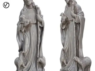 jesus shepherd statues 3D model
