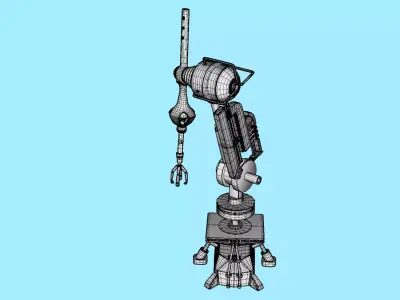 Robotic Arm with Claw Rigged 3D Model 3D print model