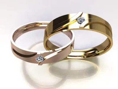 combo 10 wedding rings 3D print model