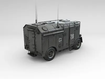 Low Poly AEC Dorchester Armoured Command Vehicle Low-poly 3D model
