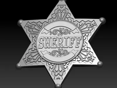 Sheriff badge 3 3D print model
