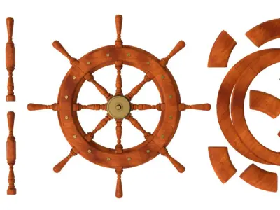 ship wheel collection 3D model