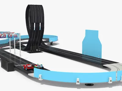 Toy Racing Car Track with Cars Generic 3D model