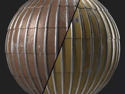 Roof Tile Materials 97- Metal Roofing By Snow - Sbsar Pbr 4k Texture