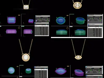 Luxury Diamond Pendant CAD Collection 48 Designs 3DM STL 3D print model