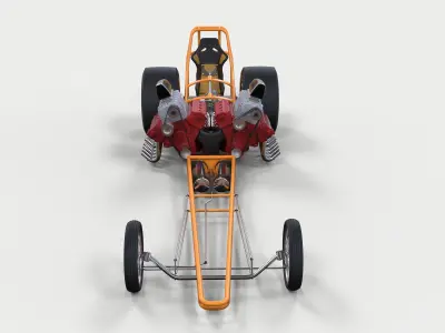 Twin-engined dragster 3D model