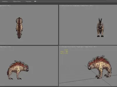 Cartoon hyena Low-poly 3D model