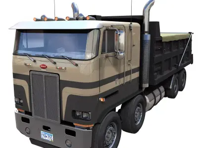 Peterbilt 362 tandem dump truck Low-poly 3D model