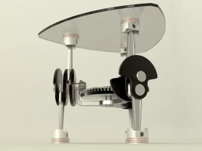 Mototable triangular table with gears 3D model