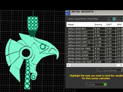 EAGLE FACE DIAMOND PENDANT 3D PRINTABLE MODEL  3D print model